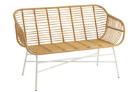 Sitting Bench Celeste Outdoors Met/Rattan Natural/White