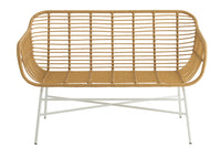 Sitting Bench Celeste Outdoors Met/Rattan Natural/White