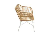 Sitting Bench Celeste Outdoors Met/Rattan Natural/White