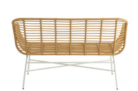 Sitting Bench Celeste Outdoors Met/Rattan Natural/White
