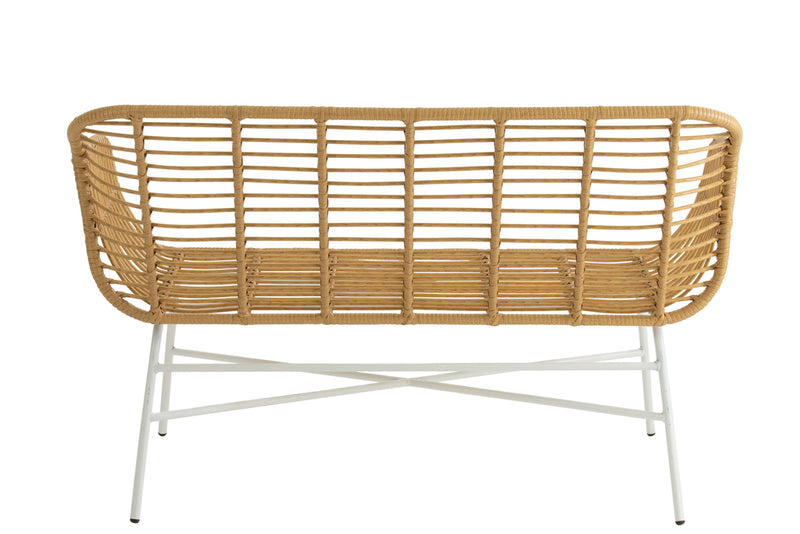 Sitting Bench Celeste Outdoors Met/Rattan Natural/White