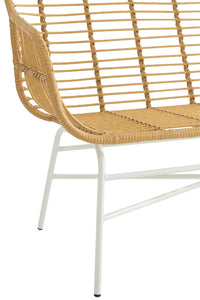 Sitting Bench Celeste Outdoors Met/Rattan Natural/White