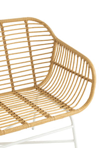 Sitting Bench Celeste Outdoors Met/Rattan Natural/White