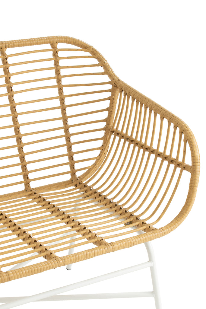 Sitting Bench Celeste Outdoors Met/Rattan Natural/White