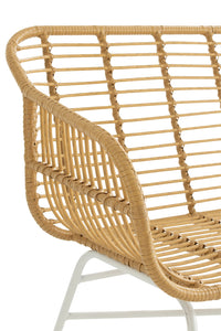Sitting Bench Celeste Outdoors Met/Rattan Natural/White
