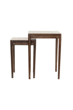 Afbeelding in Gallery-weergave laden, Side table S/2 30x30x45+38x38x53 cm STIJN wood brown
