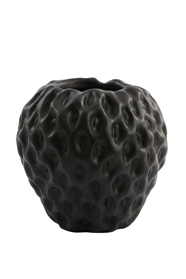 Vase deco 35x34x33 cm STRAWBERRY matt black