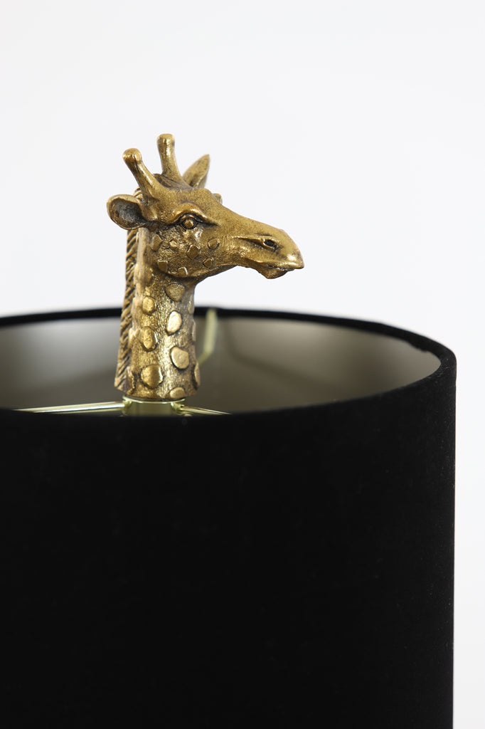Table lamp 26x16x61 cm GIRAFFE antique bronze+velvet black