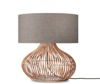 Table lamp Kalahari L rattan 65cm/shade 47x23cm linen - dark