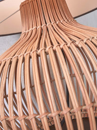 Table lamp Kalahari L rattan 65cm/shade 47x23cm linen - dark