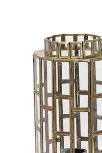 Table lamp 15x31 cm SSTRENE antique bronze+glass