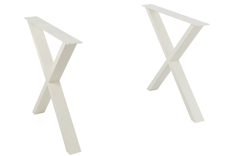 Table Legs Cross Steel White