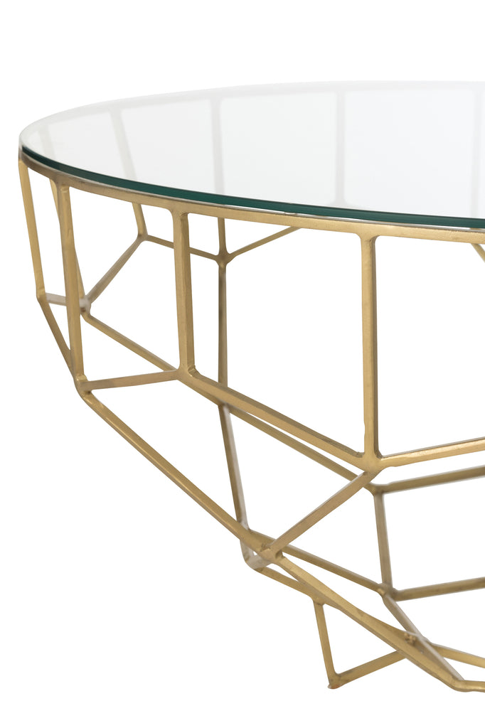 Table Moza Metal/Glass Gold