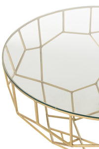 Table Moza Metal/Glass Gold