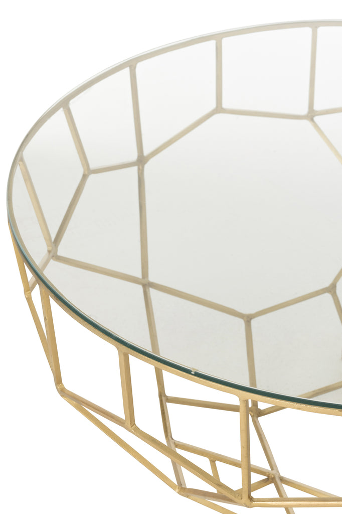Table Moza Metal/Glass Gold