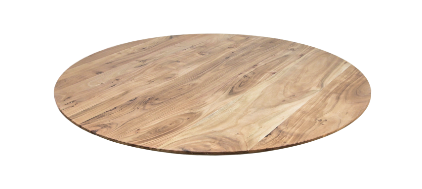 Tafelblad Zurich rond - ø80x3,8 - Naturel - Swiss edge - Acaciahout
