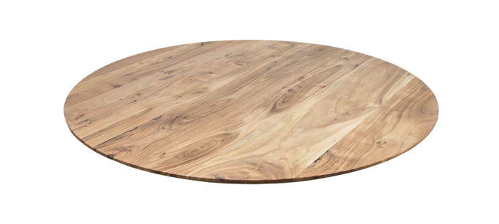 Tafelblad Zurich rond - ø80x3,8 - Naturel - Swiss edge - Acaciahout
