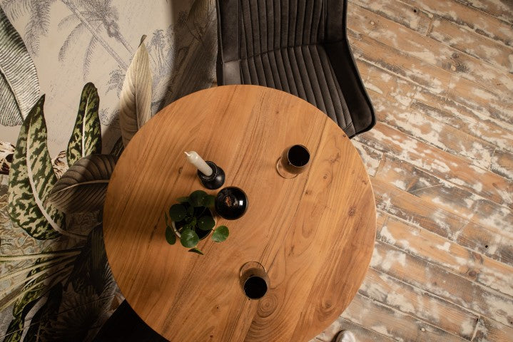Tafelblad Zurich rond - ø80x3,8 - Naturel - Swiss edge - Acaciahout