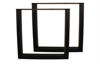 Tafelpoten - U-model - 72x72 cm - gepoedercoat zwart metaal - set van 2