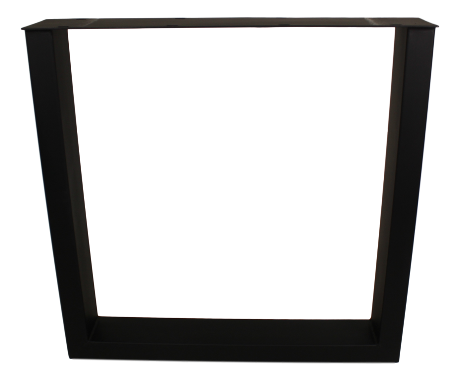 Tafelpoten - U-model - 72x72 cm - gepoedercoat zwart metaal - set van 2