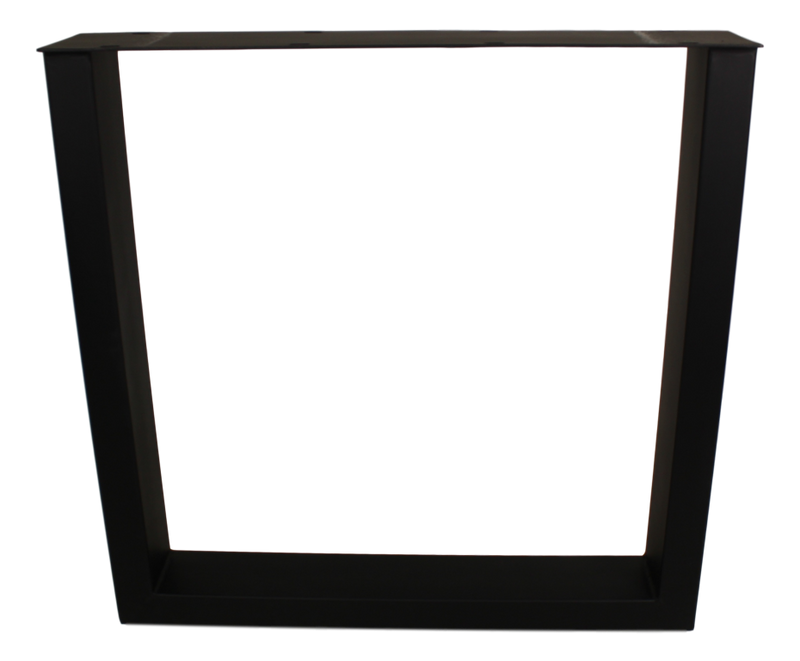 Tafelpoten - U-model - 72x72 cm - gepoedercoat zwart metaal - set van 2