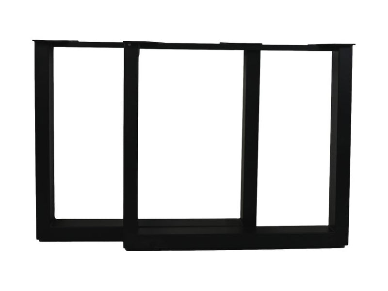 Tafelpoten - U-model - 80x10x72 - Zwart - Metaal - Set van 2