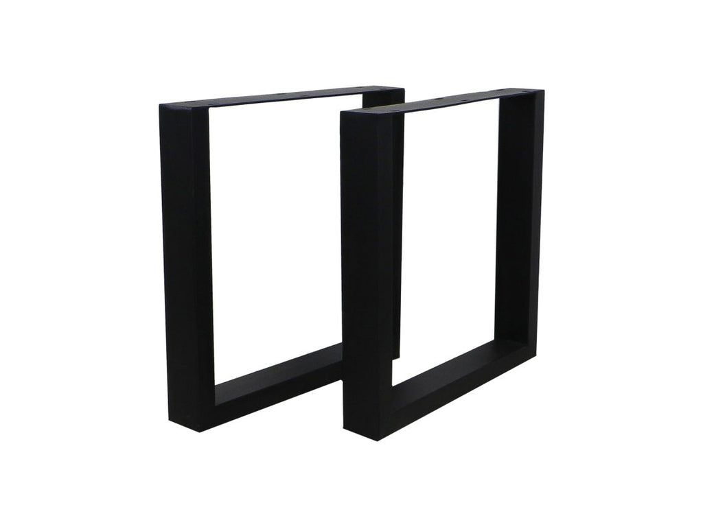 Tafelpoten U-model set van 2 - 70x10x69 - Gepoedercoat zwart - Metaal