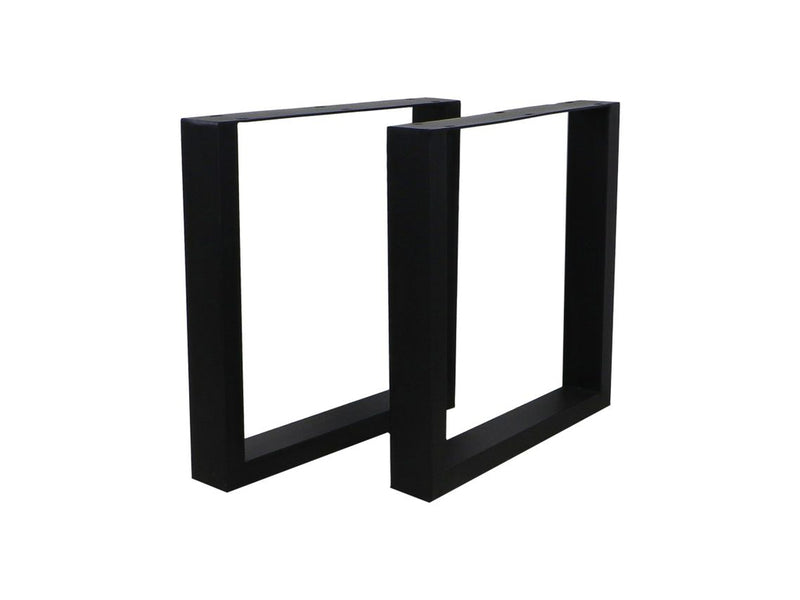 Tafelpoten U-model set van 2 - 70x10x69 - Gepoedercoat zwart - Metaal