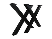 Afbeelding in Gallery-weergave laden, Tafelpoten X-leg - 80x10x72 - Gepoedercoat zwart - Metaal
