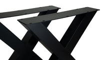 Afbeelding in Gallery-weergave laden, Tafelpoten - X-model - 75x12x72 - Gepoedercoat zwart - Metaal - Set van 2
