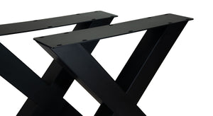 Tafelpoten - X-model - 75x12x72 - Gepoedercoat zwart - Metaal - Set van 2