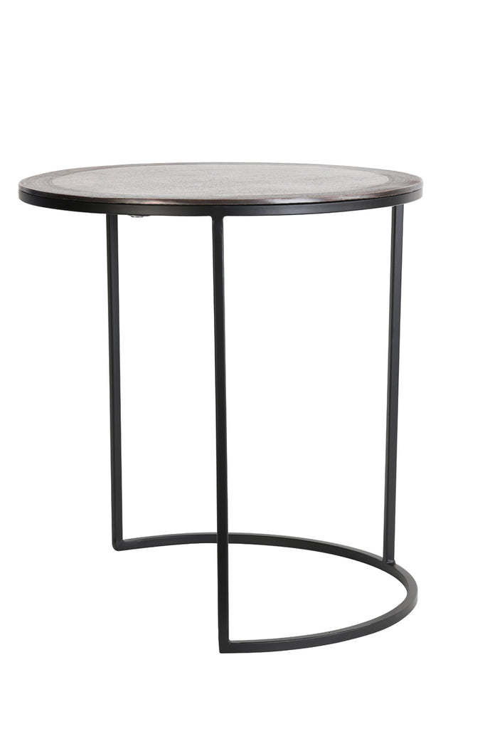 Side table S/2 40x45+50x52 cm TALCA ant copper+black