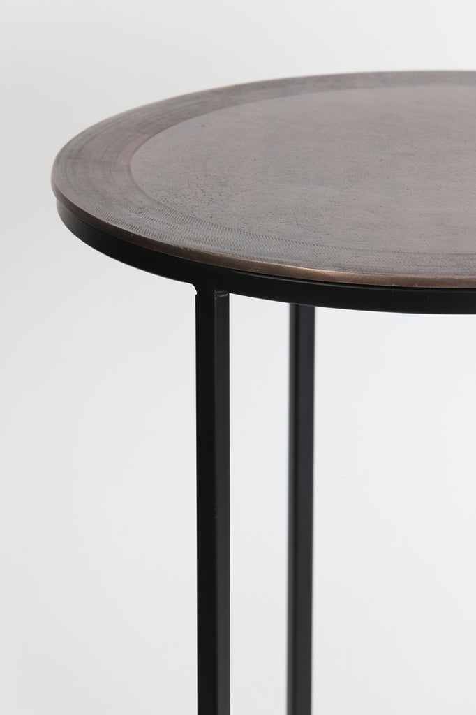 Side table S/2 40x45+50x52 cm TALCA ant copper+black