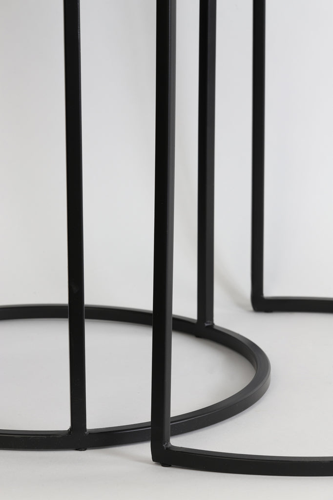 Side table S/2 40x45+50x52 cm TALCA ant copper+black