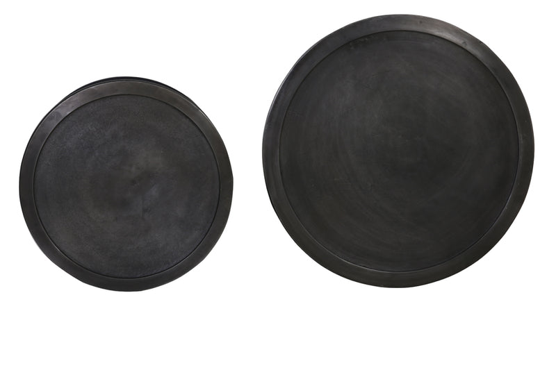 Side table S/2 35x51+40x60 cm TALCA lead antique edge