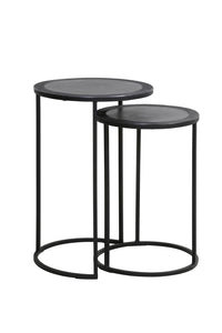 Side table S/2 35x51+40x60 cm TALCA lead antique edge