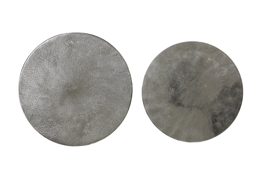 Side table S/2 35x48+40x53,5 cm THIZAS raw nickl-matt blck