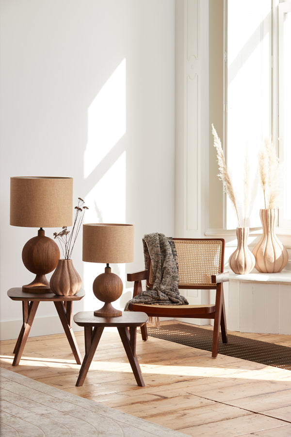 Lamp base 18x38 cm TOMASSO wood matt brown