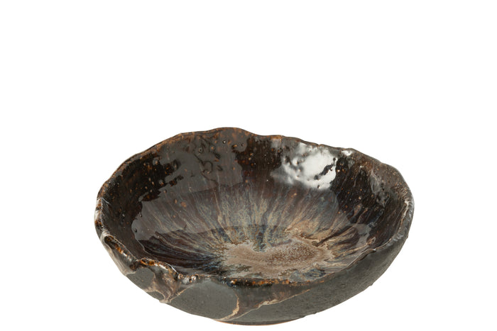 Tray Decorative Naga Ceramic Brown/Black Medium