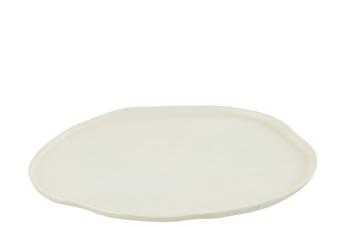 Tray Round Aluminium White Large