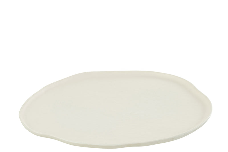 Tray Round Aluminium White Large