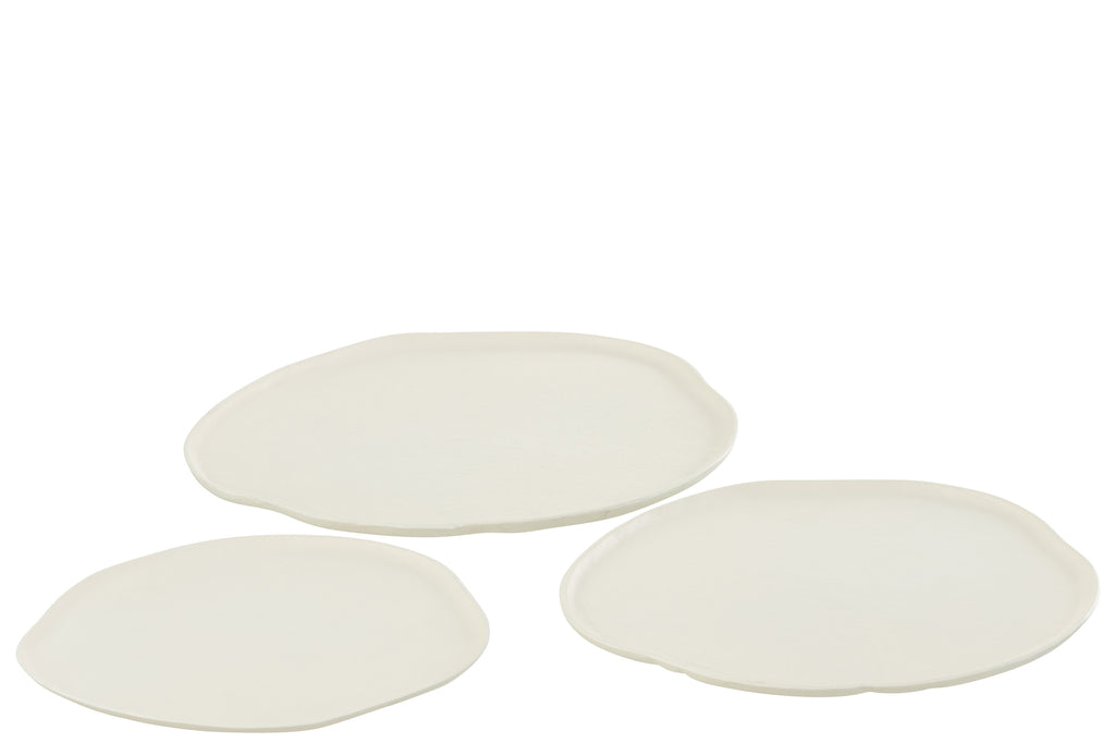 Tray Round Aluminium White Large