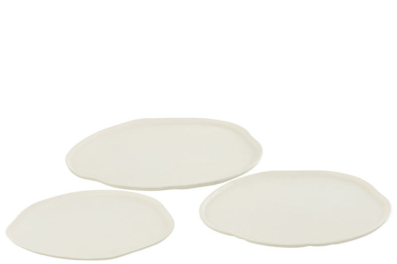 Tray Round Aluminium White Large