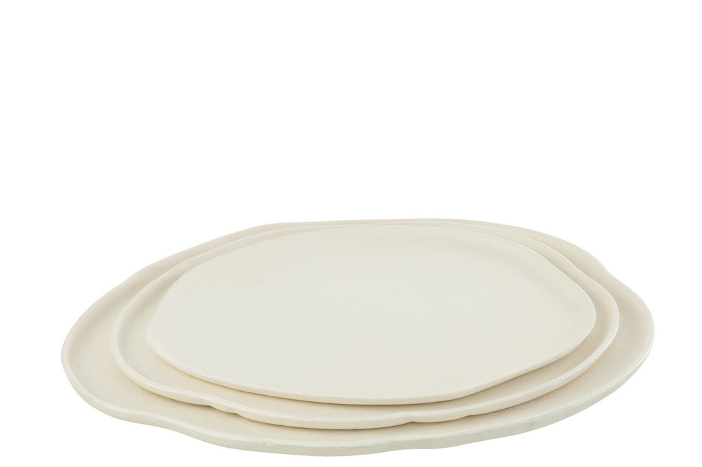 Tray Round Aluminium White Large