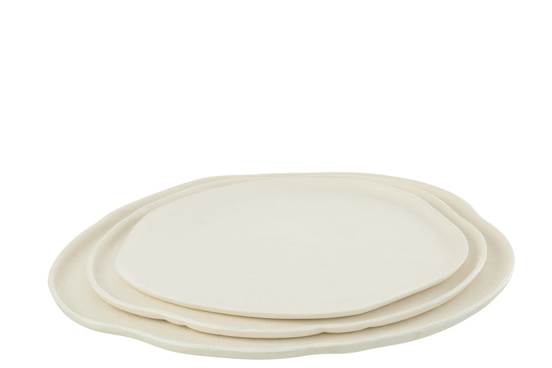 Tray Round Aluminium White Large