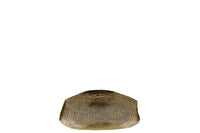 Tray Round Borders Folded Metal Gold Small