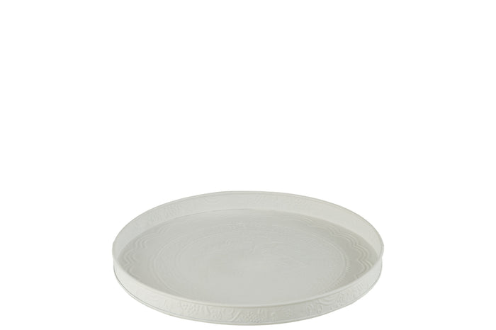 Tray Round Classic Iron White S
