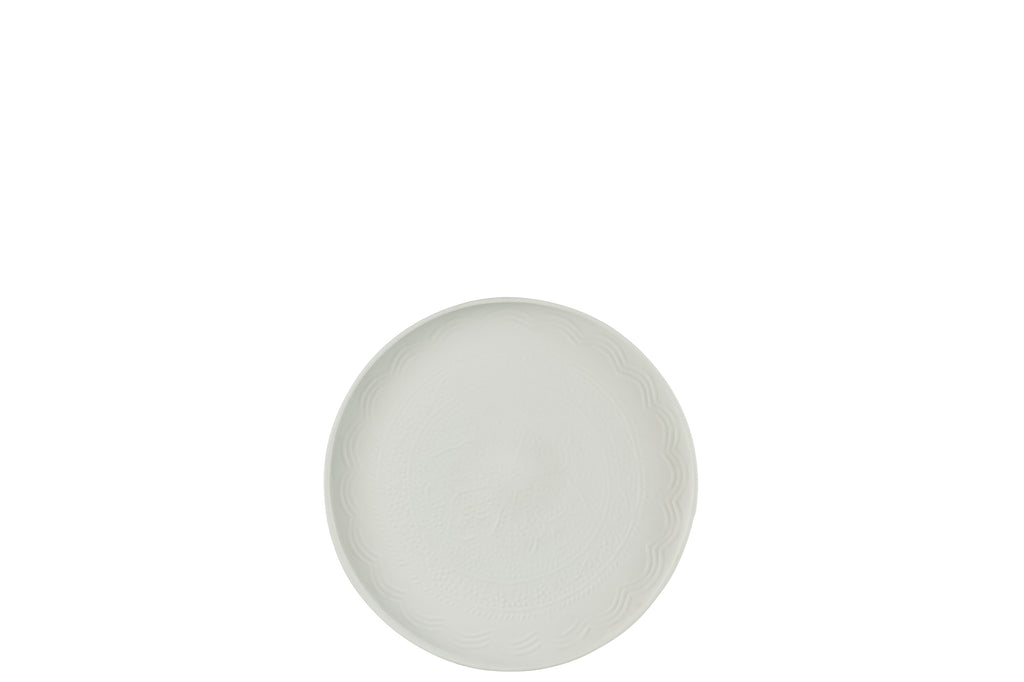 Tray Round Classic Iron White S