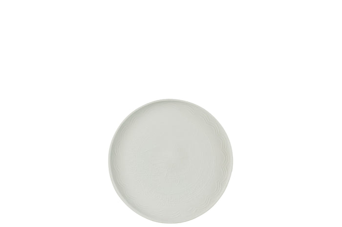 Tray Round Classic Iron White S