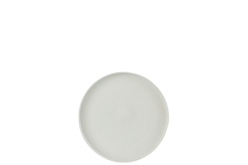 Tray Round Classic Iron White S